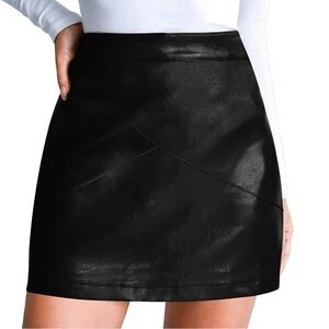 Zara faux leather high rise mini skirt